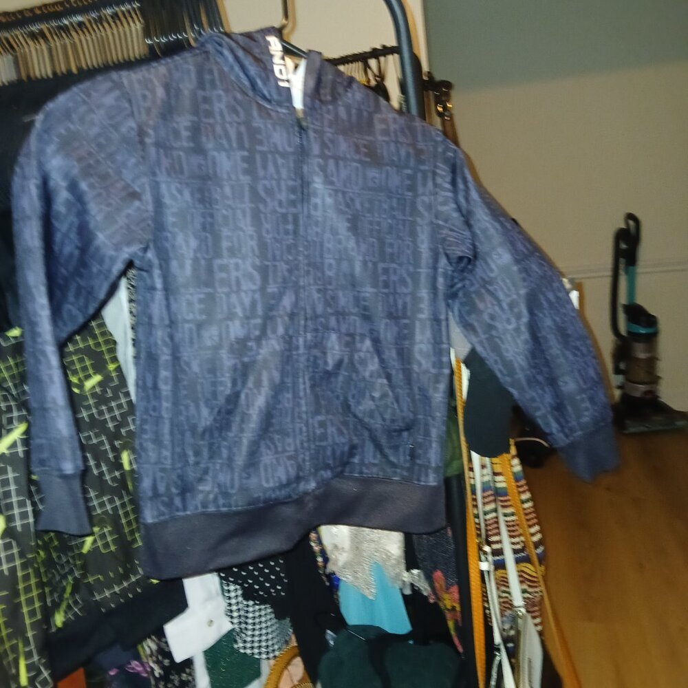 AND1 Kids Dark Blue Zip-Up Basketball Hoodie (Size 6/7) - 100% Polyester